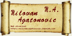 Milovan Agatonović vizit kartica